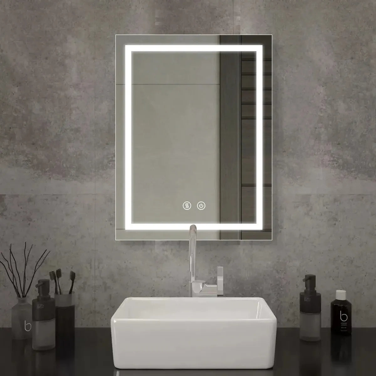 Espejo LED Rectangular con Desempañante 60x40 cm