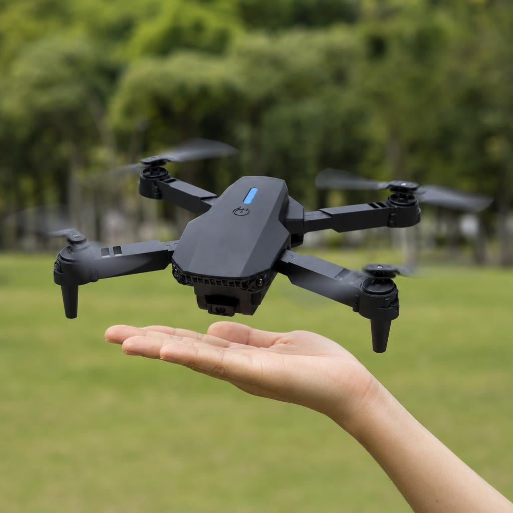 Drone despegando en un parque