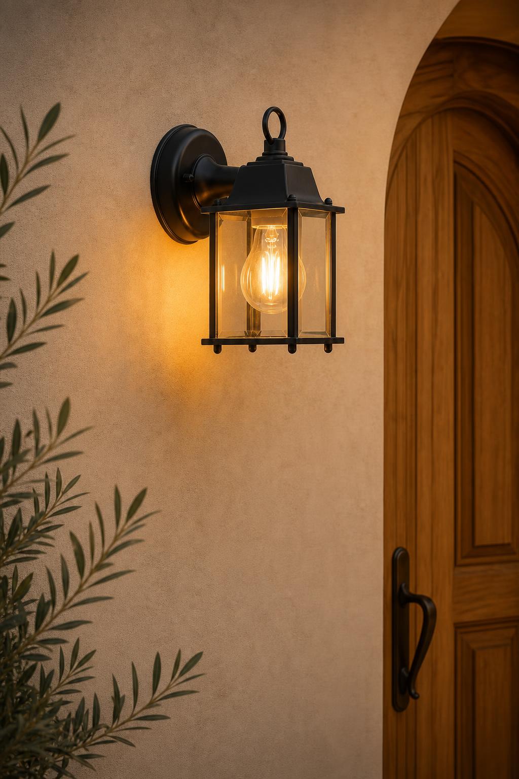 Farol de pared exterior negro