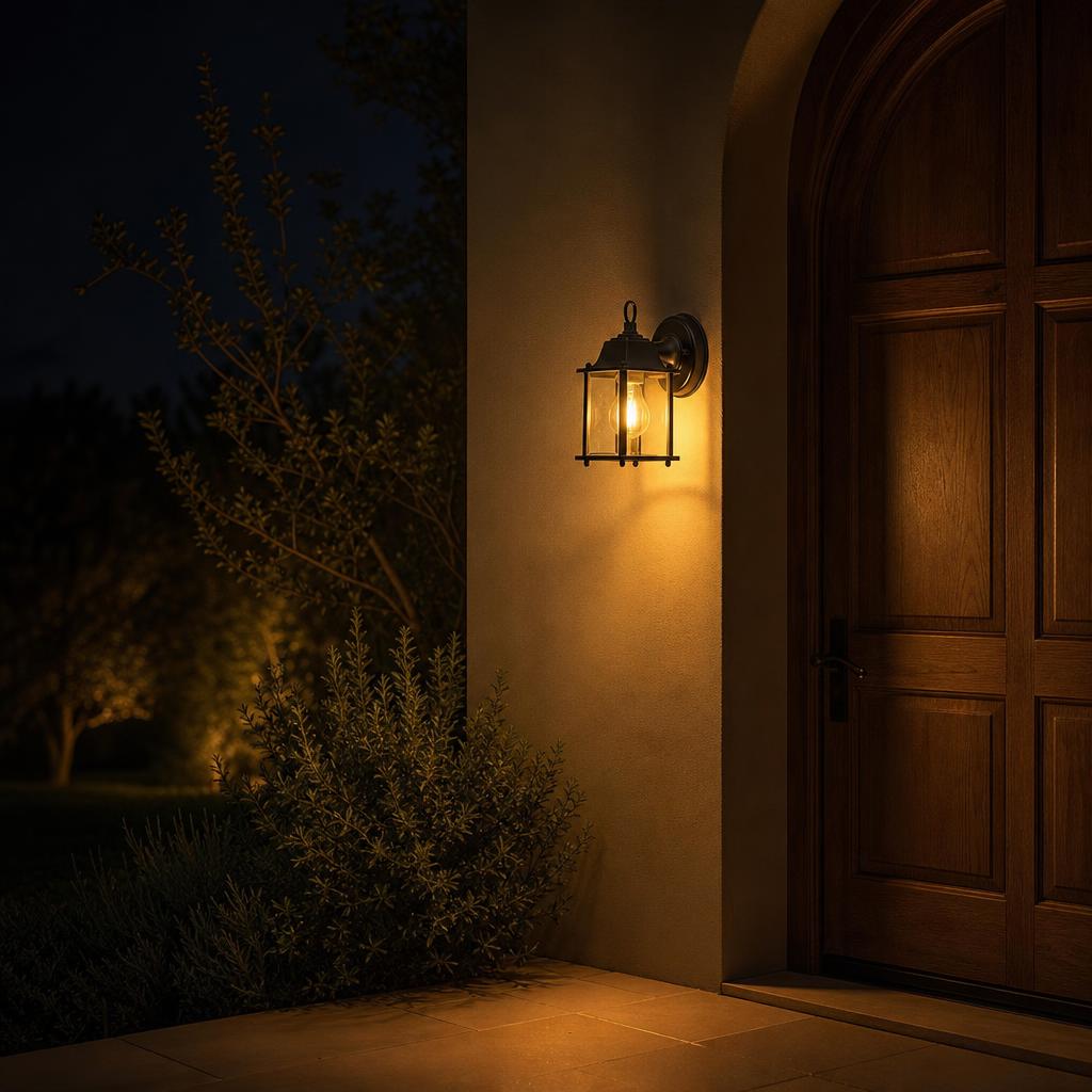 Farol encendido de noche