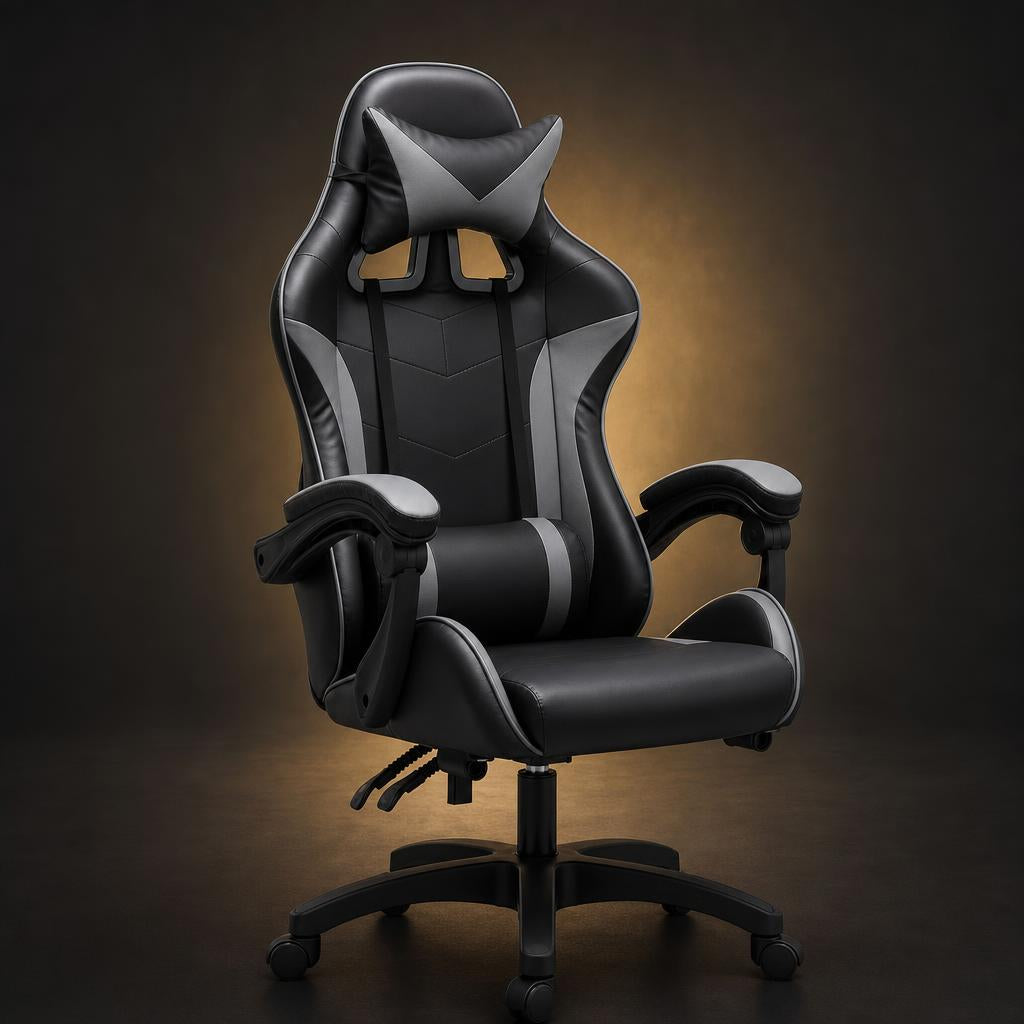 Silla Gamer Ergonomica - Negro con Gris