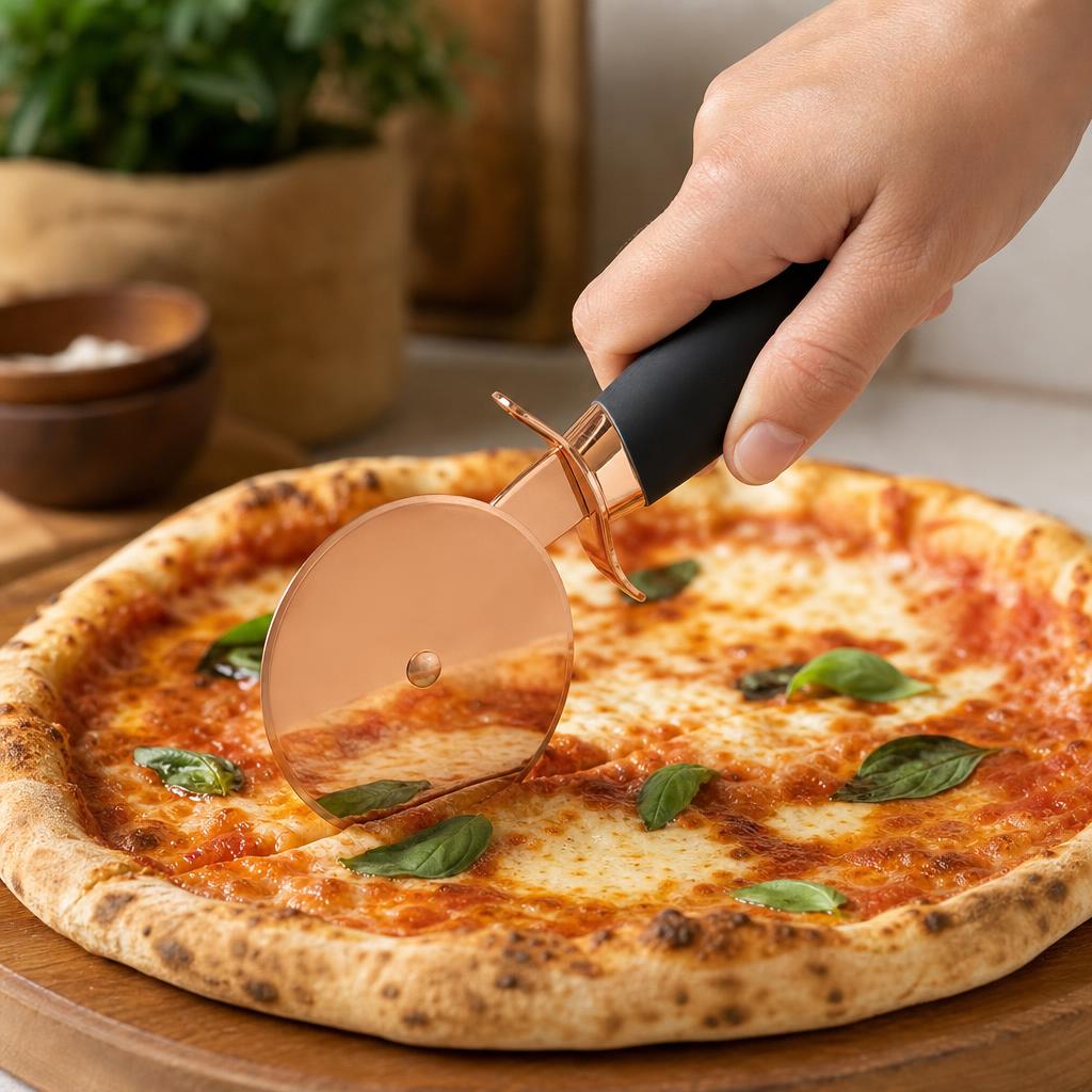 Cortapizza del set en uso